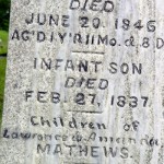 Mathews children gravestone