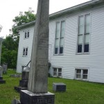 Mathews family gravestone monument and Baptist Church